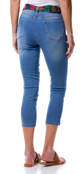 Thumbnail 6: Kensie Women's 25 in Scarf Belt Kelsey Skinny Crop Capris  