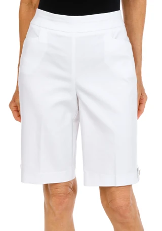 Thumbnail 1: Coral Bay Women's Gold Shell Hem Bermuda Shorts 
