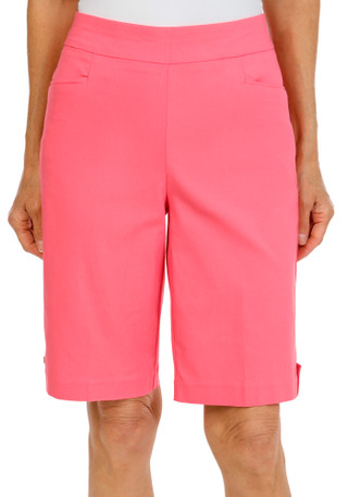 Thumbnail 1: Coral Bay Women's Gold Shell Hem Bermuda Shorts 