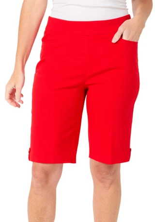 Thumbnail 1: Coral Bay Women's Gold Shell Hem Bermuda Shorts 