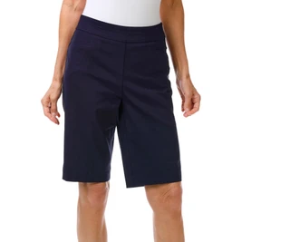Thumbnail 1: Coral Bay Women's Gold Shell Hem Bermuda Shorts 