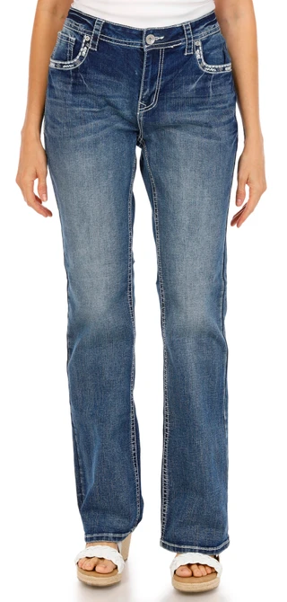 Thumbnail 2: Charme Women's Heavy Stitch Bootcut Jeans 