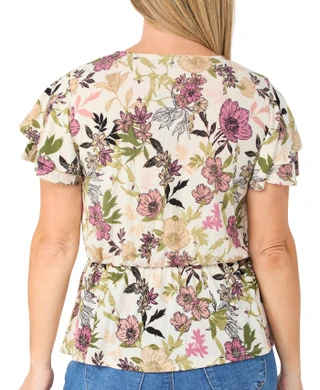 Thumbnail 2: ADRIENNE VITTADINI Women's Floral Peplum Top 