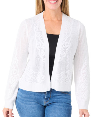 Thumbnail 1: Kathy Ireland Women's Mini Mesh Medallion Shrug 