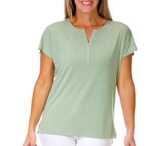 Thumbnail 1: CARMEN MARC VALVO Women's Dolman Flutter Studded Sleeve Top 