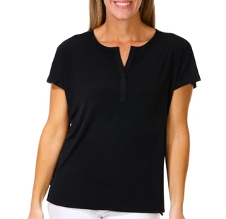 Thumbnail 1: CARMEN MARC VALVO Women's Dolman Flutter Studded Sleeve Top 