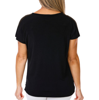 Thumbnail 3: CARMEN MARC VALVO Women's Dolman Flutter Studded Sleeve Top 