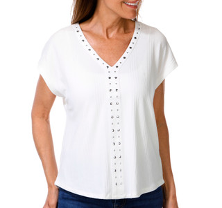 Thumbnail 3: Love Scarlett Women's Short Sleeve Ribbed Top 