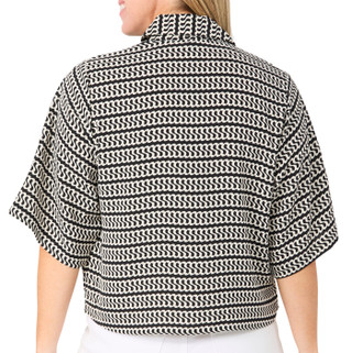 Thumbnail 2: ABS Women's Elbow Sleeve Button Down Print Top 