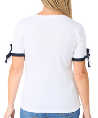 Thumbnail 2: Nautica Women's Short Bow Sleeve Top 