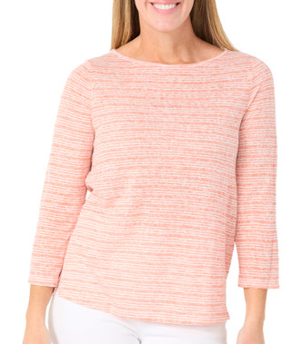 Thumbnail 1: BOBEAU Women's 3/4 Sleeve Stripe Top 