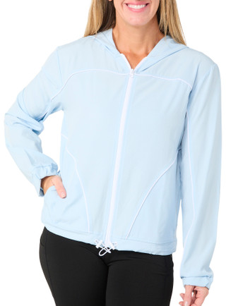 Thumbnail 1: Jessica Simpson Women's Long Sleeve Woven Full Zip Hoodie Jacket 