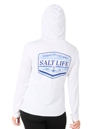Thumbnail 2: Salt Life Women's Long Sleeve Anchor Hoodie Shirt 