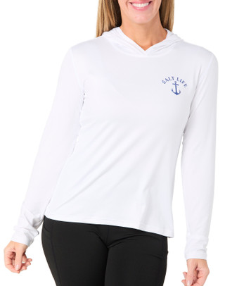 Thumbnail 1: Salt Life Women's Long Sleeve Anchor Hoodie Shirt 