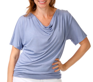 Thumbnail 1: Philosophy Women's Short Sleeve Solid Draped Top 