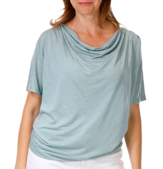 Thumbnail 1: Philosophy Women's Short Sleeve Solid Draped Top 