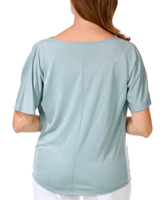 Thumbnail 2: Philosophy Women's Short Sleeve Solid Draped Top 