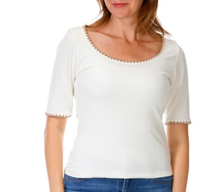 Thumbnail 1: Angels Women's Short Sleeve Ribbed Top 
