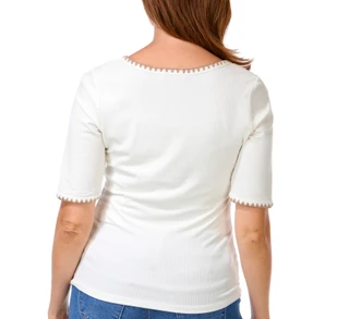Thumbnail 2: Angels Women's Short Sleeve Ribbed Top 