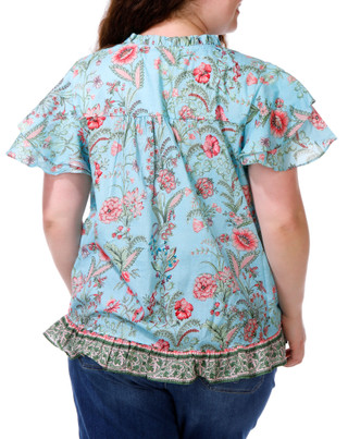 Thumbnail 3: FARMERS MARKET Women's Plus Ruffled Floral Print Top 