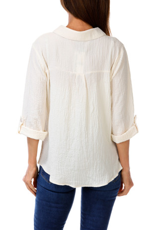 Thumbnail 2: Kathy Ireland Women's Solid Button Down Top  