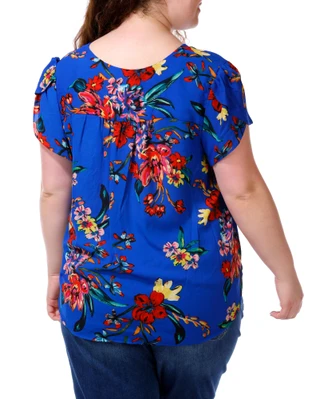 Thumbnail 3: Philosophy Women's Plus Flutter Sleeve Floral Print Top 