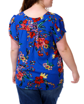 Thumbnail 3: Philosophy Women's Plus Flutter Sleeve Floral Print Top 