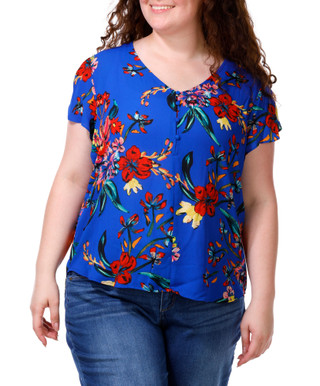 Thumbnail 1: Philosophy Women's Plus Flutter Sleeve Floral Print Top 
