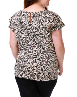 Thumbnail 3: Fyve Women's Plus Animal Print Top 