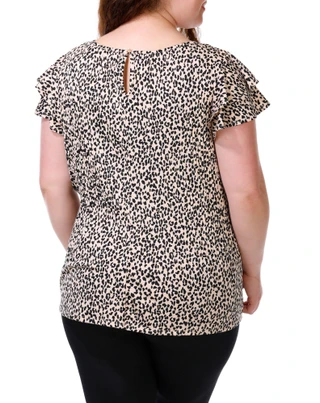 Thumbnail 3: Fyve Women's Plus Animal Print Top 