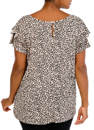 Thumbnail 2: Fyve Women's Plus Animal Print Top 