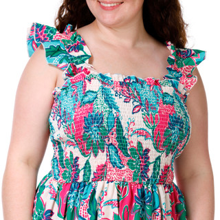 Thumbnail 3: MELLODAY Women's Plus Smocked Tiered Maxi Dress 