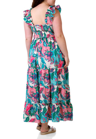 Thumbnail 4: MELLODAY Women's Plus Smocked Tiered Maxi Dress 