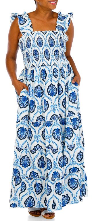 Thumbnail 2: MELLODAY Women's Plus Smocked Tiered Maxi Dress 