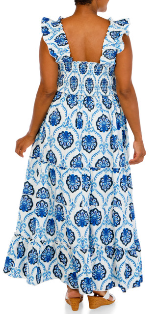 Thumbnail 3: MELLODAY Women's Plus Smocked Tiered Maxi Dress 