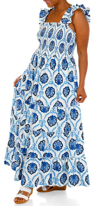 Thumbnail 1: MELLODAY Women's Plus Smocked Tiered Maxi Dress 