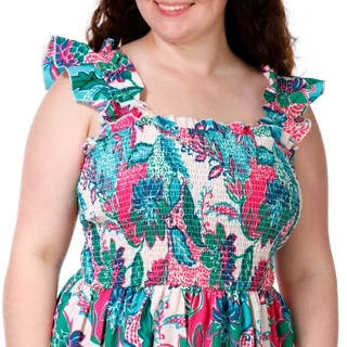 Thumbnail 3: MELLODAY Women's Plus Smocked Tiered Maxi Dress 