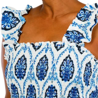 Thumbnail 4: MELLODAY Women's Plus Smocked Tiered Maxi Dress 