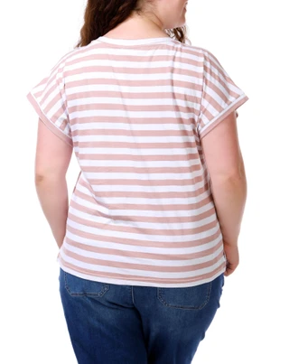 Thumbnail 5: FARMERS MARKET Women's Plus V-neck Striped Top 