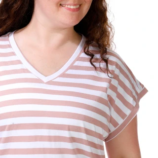 Thumbnail 6: FARMERS MARKET Women's Plus V-neck Striped Top 