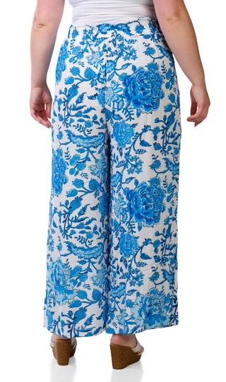 Thumbnail 2: FARMERS MARKET Women's Plus Tie Front Wide Leg Pants 