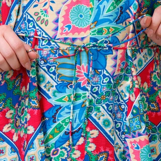 Thumbnail 4: MELLODAY Women's Plus Print String Tie Belt Dress 