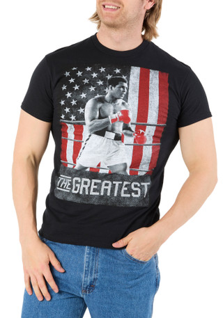 Thumbnail 1: Hybrid Apparel Men's American Flag GOAT Graphic Tee 