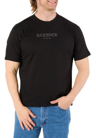 Thumbnail 1: Eighty Eight Men's Embroidered Blessed Heavy Tee 