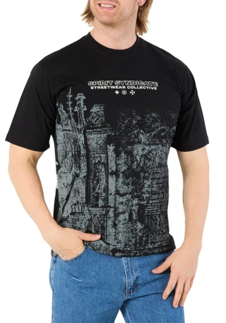 Thumbnail 1: Eighty Eight Men's Renaissance Patch Print Heavy Tee 