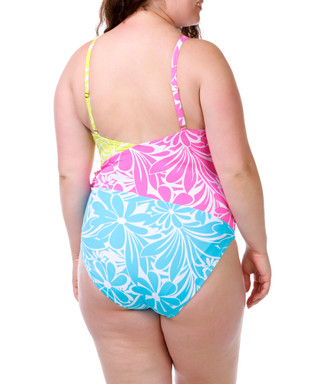 Thumbnail 3: Bleu Rod Beattie Womens' Plus Cross Front Side Tie Swimsuit 