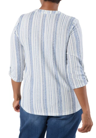 Thumbnail 2: Joie De Vivre Women's Plus Split Neck Floral Print Top 