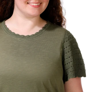 Thumbnail 5: FARMERS MARKET Women's Plus Crochet Sleeve Top 