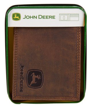 Thumbnail 1: John Deere Men's Full Grain Leather Bifold Wallet 