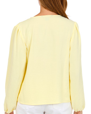 Thumbnail 3: Counterparts Women's 3/4 Sleeve Lace Trim V-Neck Top 